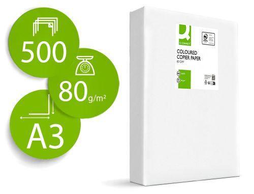 Papel de cor q-connect din a3 80 gr laranja neon embalagem de 500 folhas , Q-connect , 72204 , 5705831180178